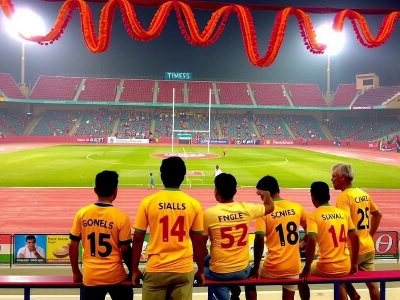 Rugby Dynamos India - Diwali Dynamos Event Rugby Dynamos India Diwali event showing stadium decorated with diyas and players in gold jerseys