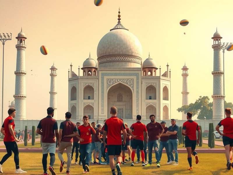 Rugby Dynamos India - Creative Fan Art Indian fan art of Rugby Dynamos India teams playing in front of Taj Mahal