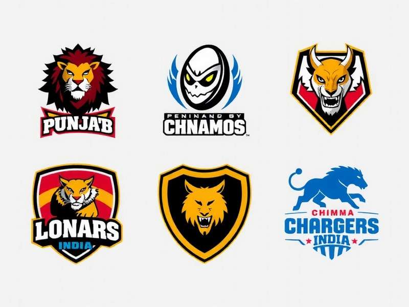 Rugby Dynamos India - Regional Team Logos Rugby Dynamos India team logos including Punjab Lions and Chennai Chargers